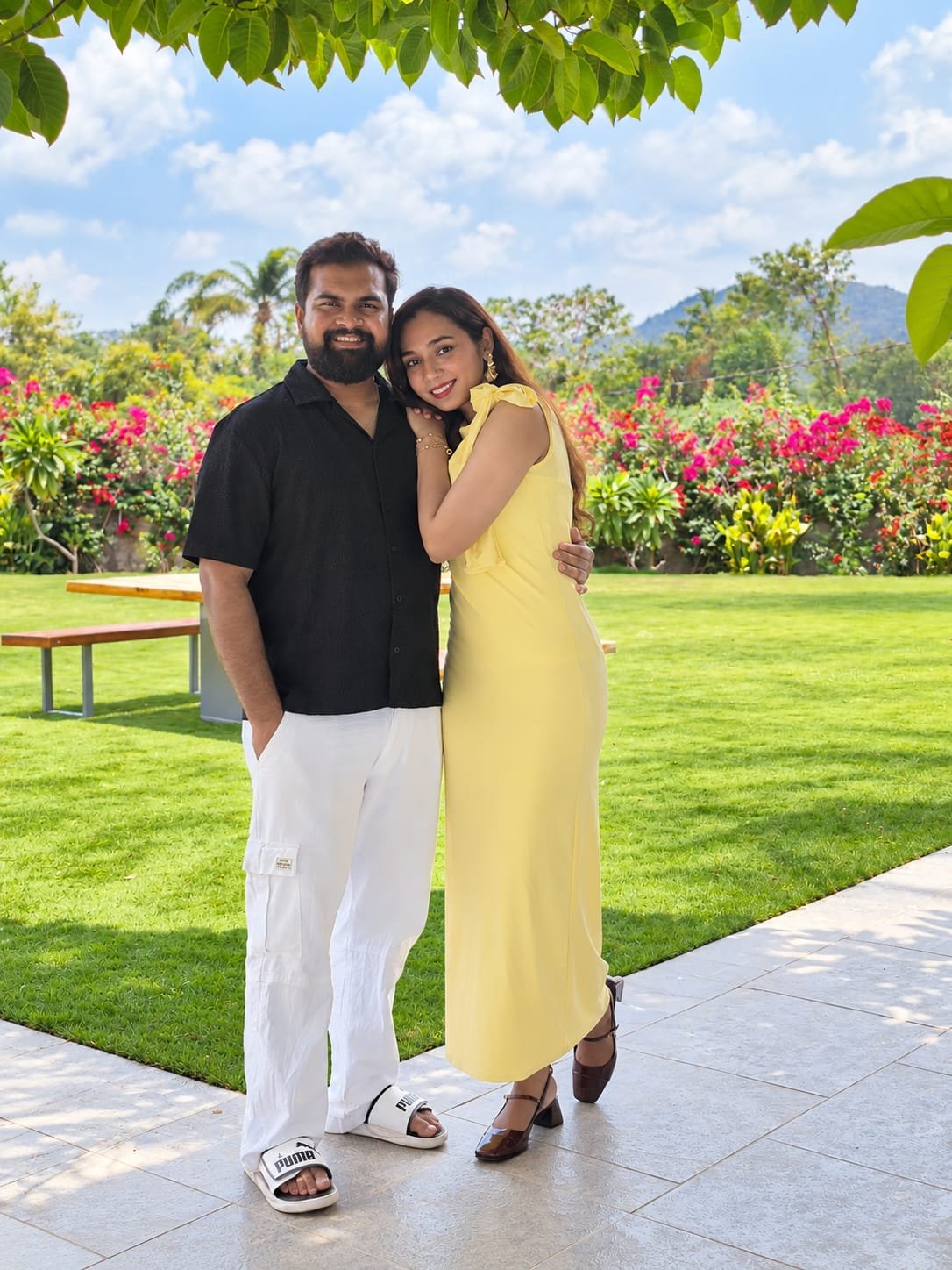 Alveera and Abrar together outdoors